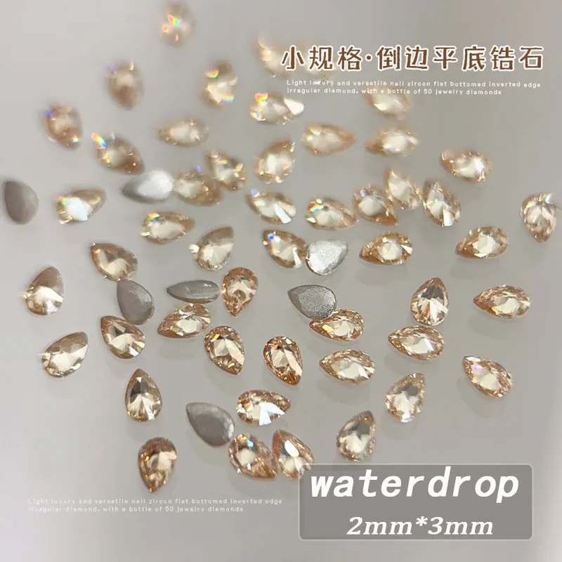 100pcs Shiny Zircon Rhinestones Mini Rhombic Nail Art Charms - Flatback Decorative Gemstones