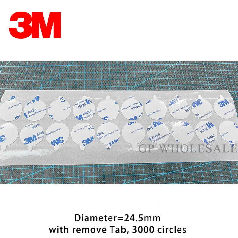 

Customize Size 3M 9448 White Circle, 20circles/sheet, Diameter=24.5mm With Remove Tab 3000 circles (150 sheets), (20mm optional)