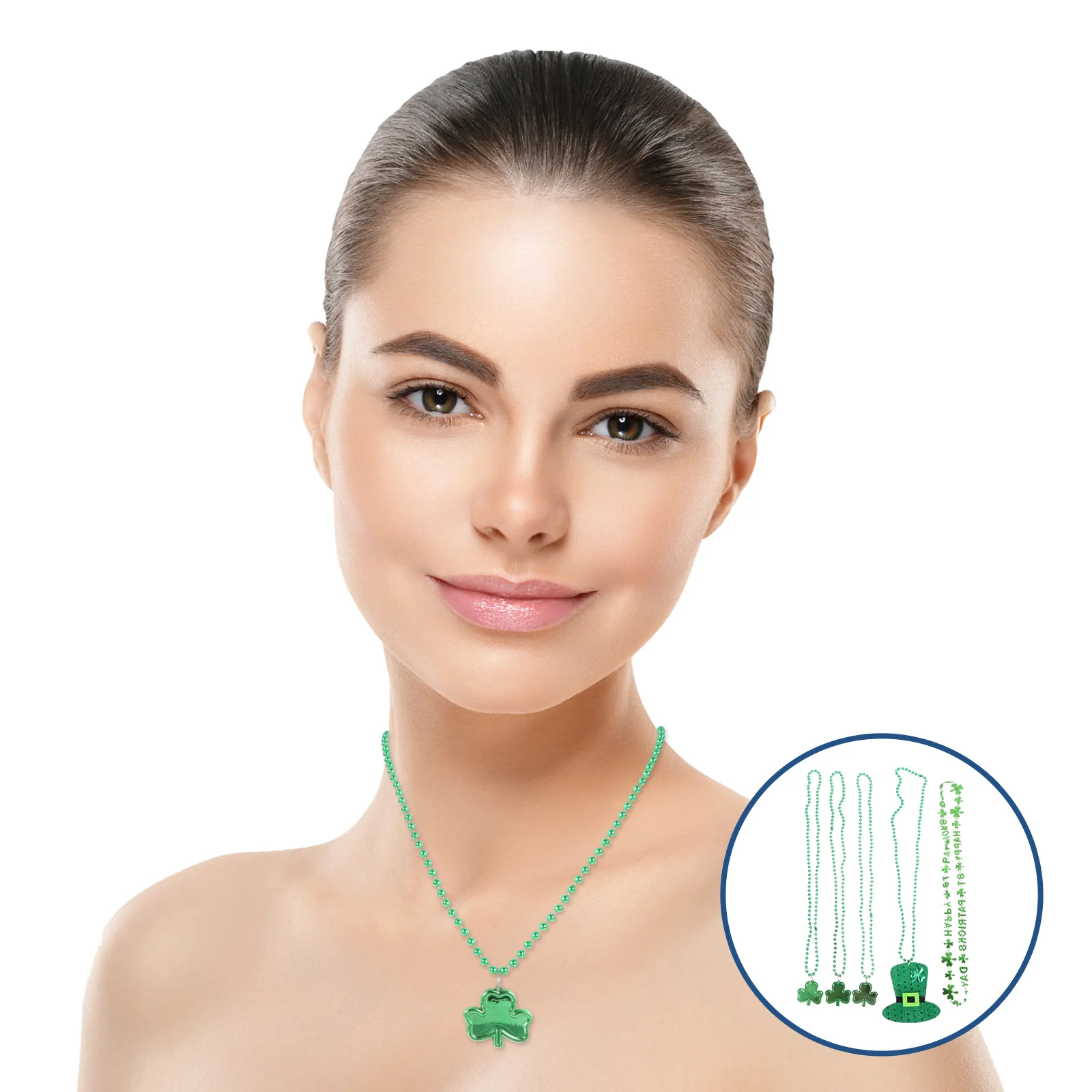 3 Pcs Necklace Patricks Day Bead Beads Necklaces Plastic Irish Party Accessories Child Girls