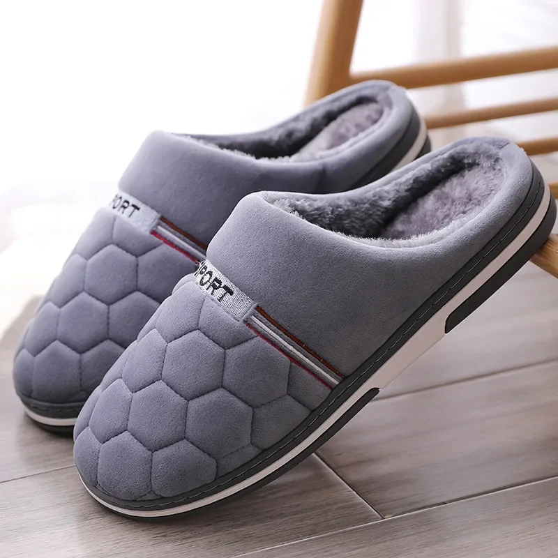 Size 47-50 Big Size Slippers Autumn Winter Men's Cotton Slippers Extra Large Size Home Cotton Shoes Warm Men Slippers Shoes