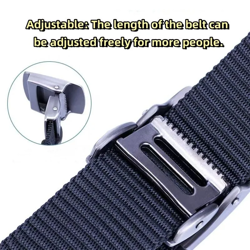 Men Belt Portable Wear Resistant Nylon Webbing Belt Automatic Buckle Camping Climbing Backpacking waist belt mens belt nylon belt tactical belt multi function belt nylon canvas belt toothless automatic buckle belt