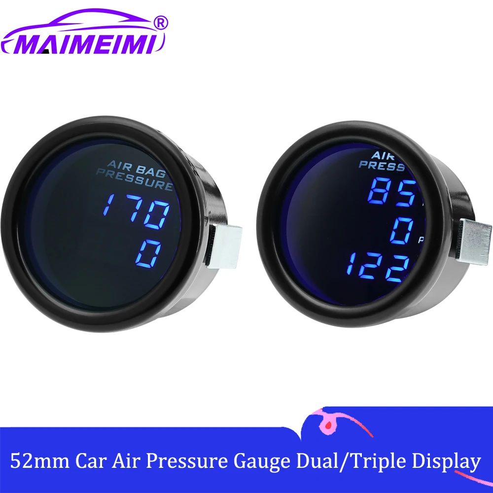 Dual/Triple Display Car Air Pressure Gauge With 1/8NPT Sensors 0-220PSI ...