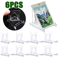 1/6pcs Mini Adjustable Acrylic Plate Stand Display Holder Plastic Clear Easels Desktop Picture Photo Frames Card Rack Home Decor 1