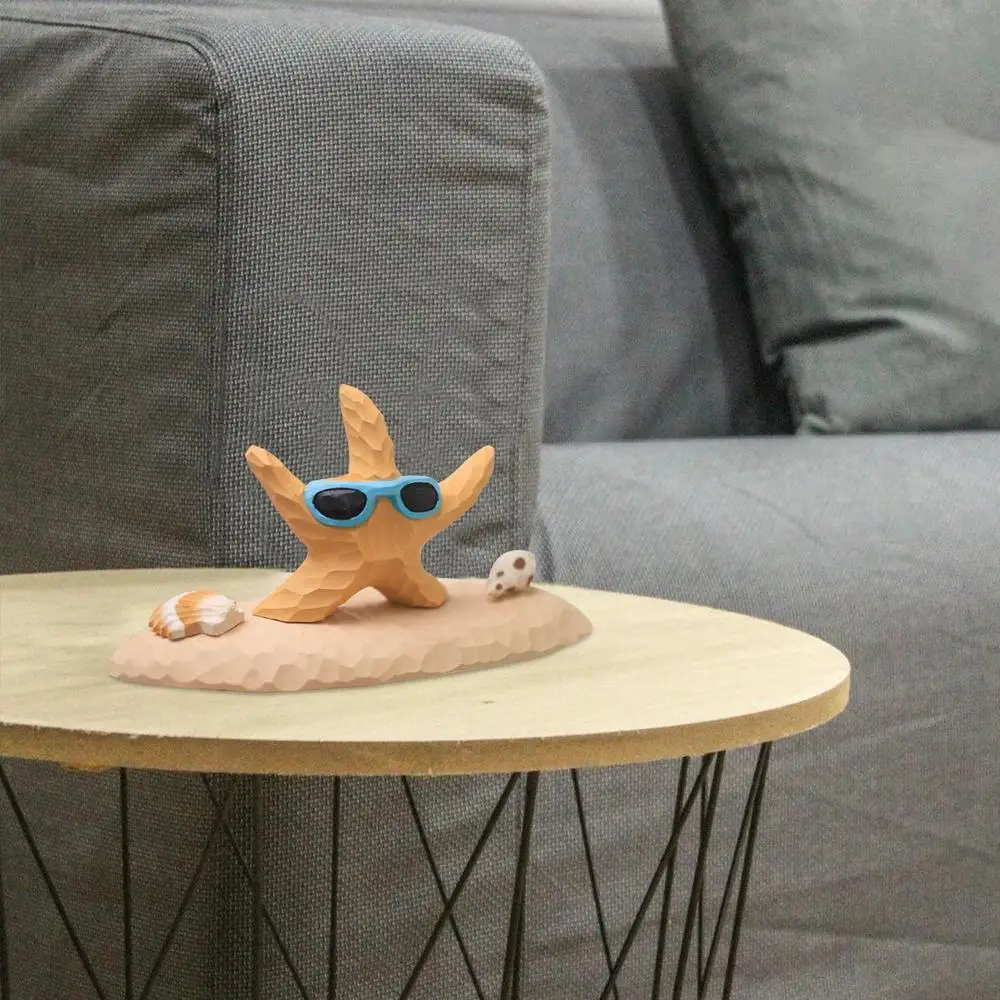Starfish Decorations For Home Desk Sea Animal Figurines Hand Carved Animal Decoration Decorative Sculpture For Home Bedroom