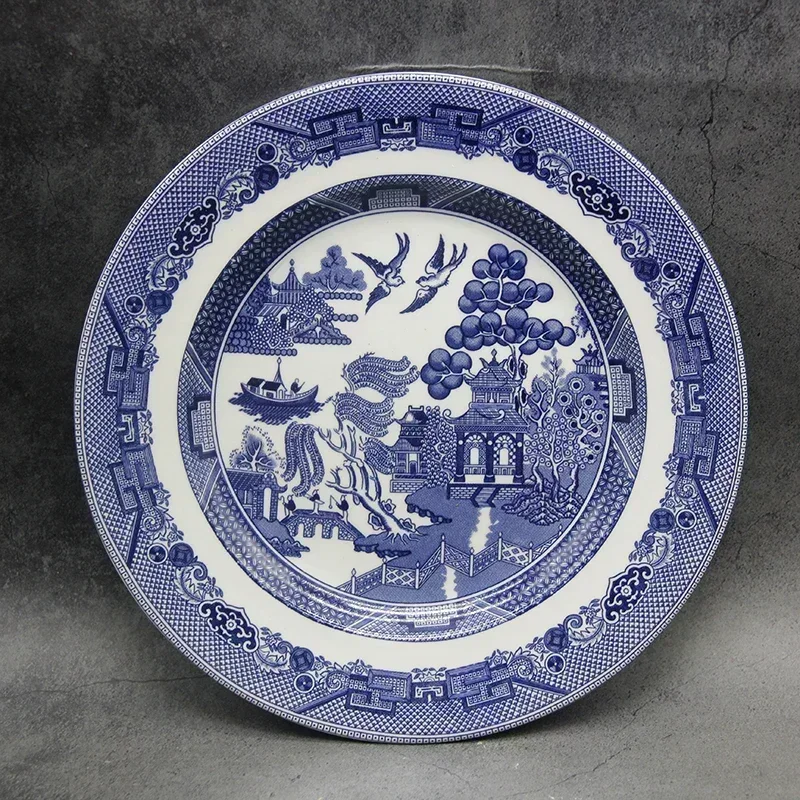 The Blue Willow Dinner Set Elegant England Style Ware Ceramic Breakfast Plate Beef Dishes Dessert Dish Soup Bowl