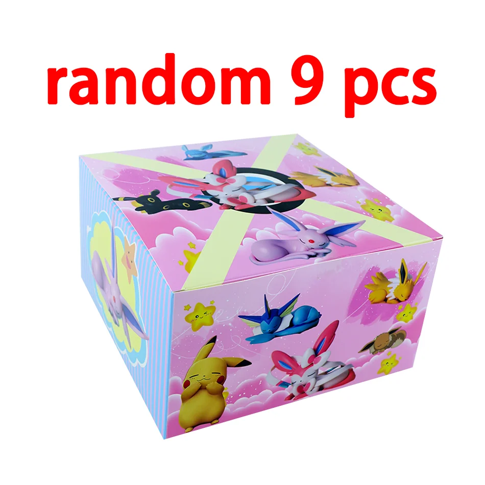 Anime Poké Mon Blind Box Eevee Family Sleeping Series Figurines - Adorable Collectible Toys Gift Set