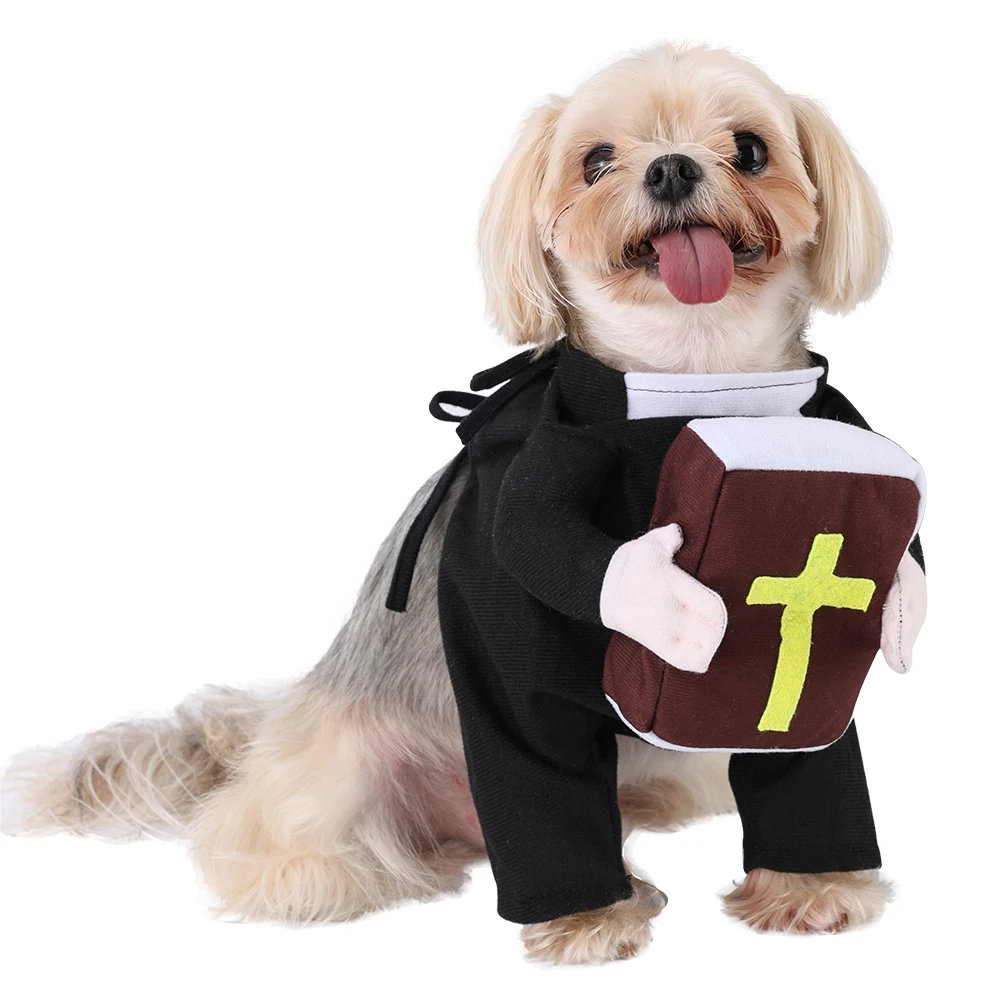 Funny Priest Dog Costume 2