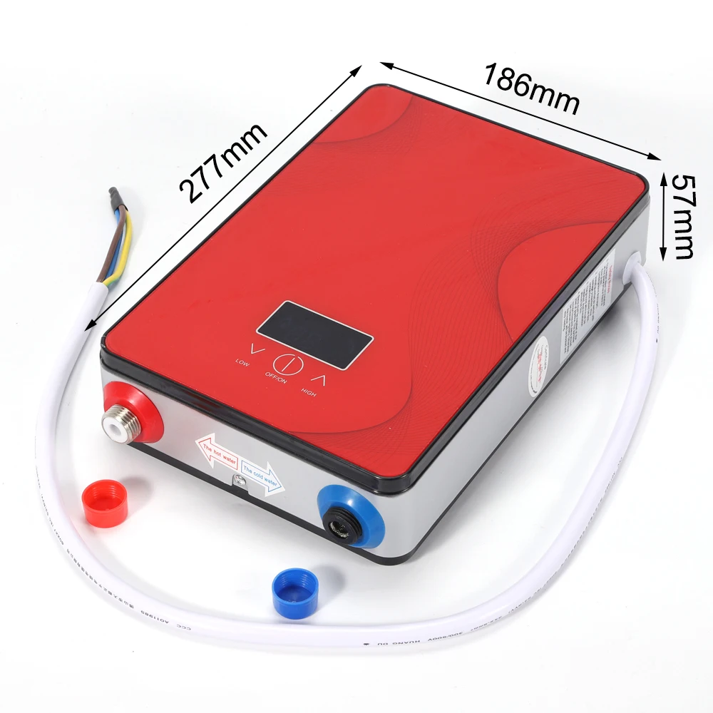 Electric Hot Water Heater 6500W 220V Instant Tankless for Bathroom Kitchen Hotel