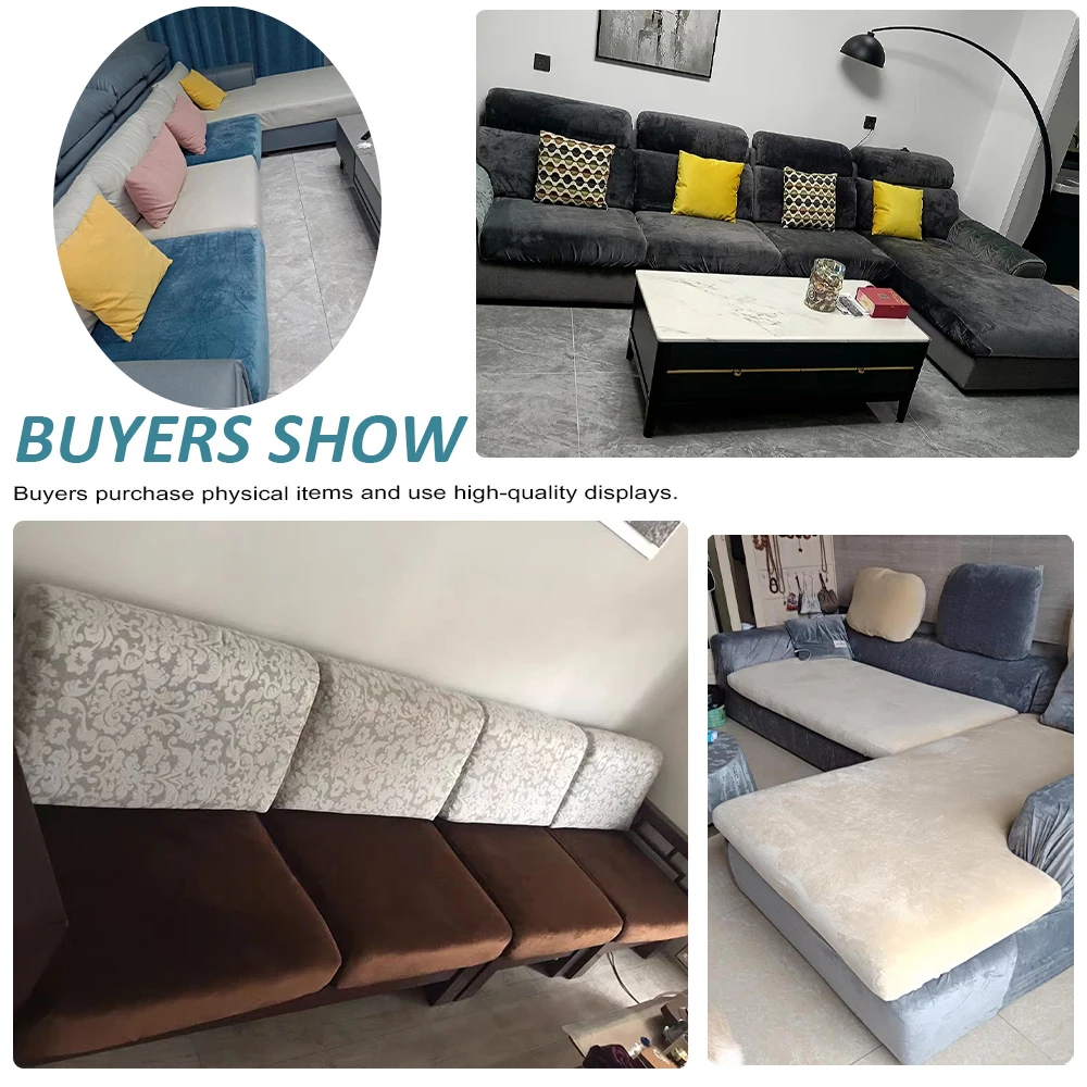 Soft Velvet Sofa Cover Pure Seat Couch Covers Stretch Fabric Sofa Cushion Slipcover Spandex Warm Living Room Chaise Lounge 5