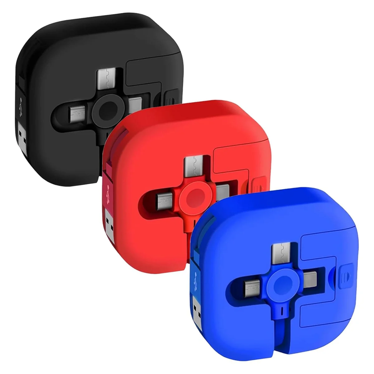 새로운 3Pcs 3-in-1 데이터 라인 고속 충전 박스, 멀티 충전 케이블, 접이식 3in1 데이터 라인 고속 충전, 데이터 전송