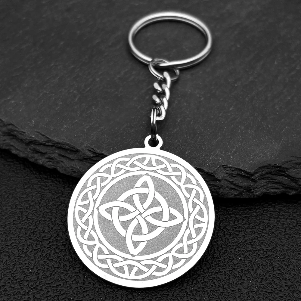 Wikinger Hexe Keltischer Knoten Schlüsselanhänger Edelstahl Herren Kette Odin Gothic Schlüsselanhänger Schutz Amulett Schmuck Geschenke – Detail 6
