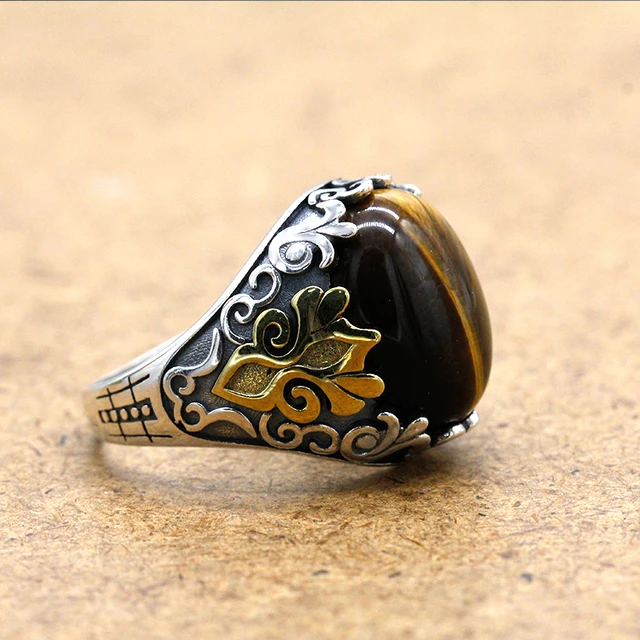 Türkischer Handgemachter Schmuck 925 Sterling Silber Onyx Stein Herrenring Sz 11 - Österreich