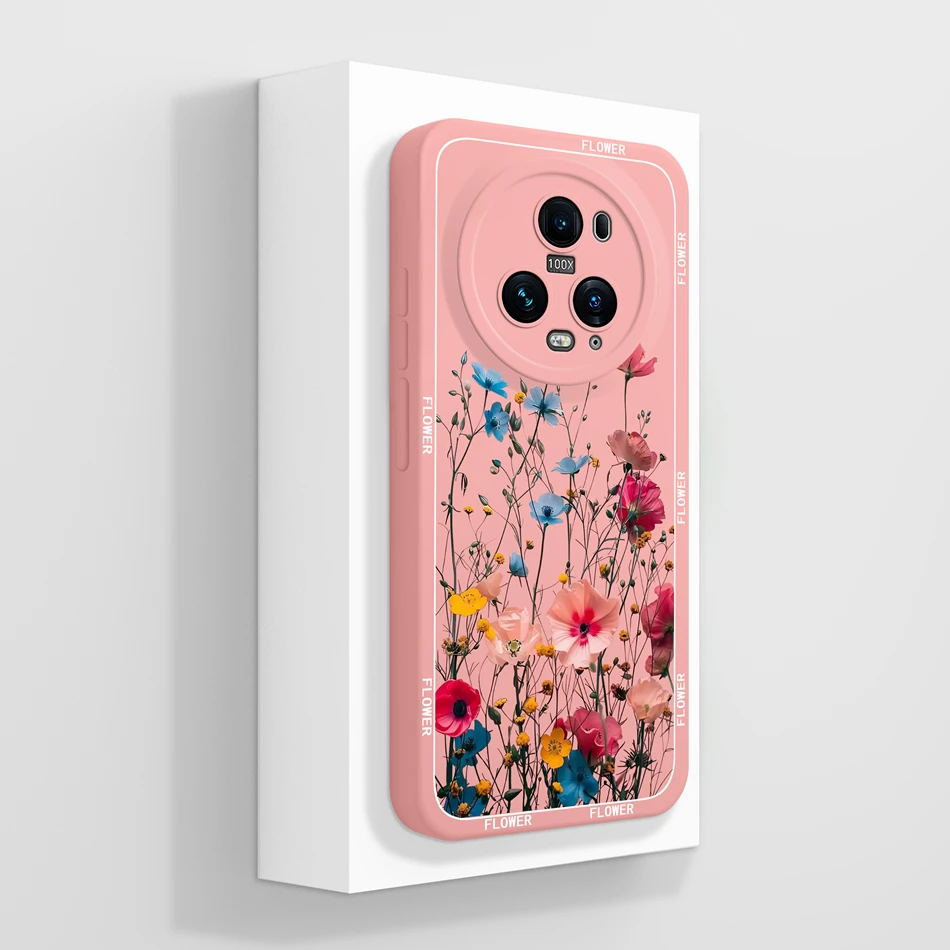 Floral Design Soft Silicone Phone Case with Full Protection