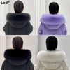 Faux Fox Fur Collar Winter Women Fake Fur Scarf Shawls for Coat Warmer Decor Furry Fur Hood Trims Parkas Jacket Fur Scarves 1