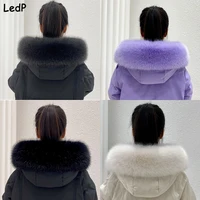 Faux Fox Fur Collar Winter Women Fake Fur Scarf Shawls for Coat Warmer Decor Furry Fur Hood Trims Parkas Jacket Fur Scarves 1