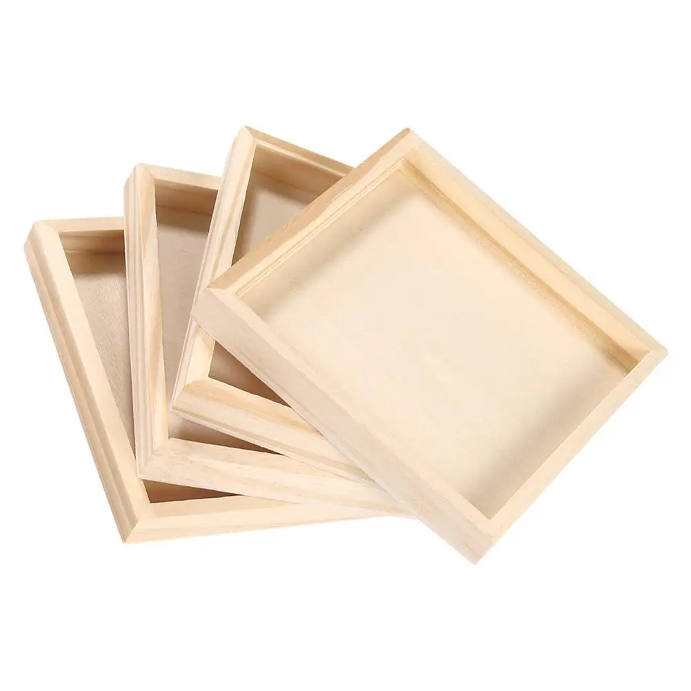 4 Pcs Tree Coaster Puzzle Mat Puzzles Serving Storage Tray Toy Holder Wooden Trays Blocks Toys Three-dimensional 5