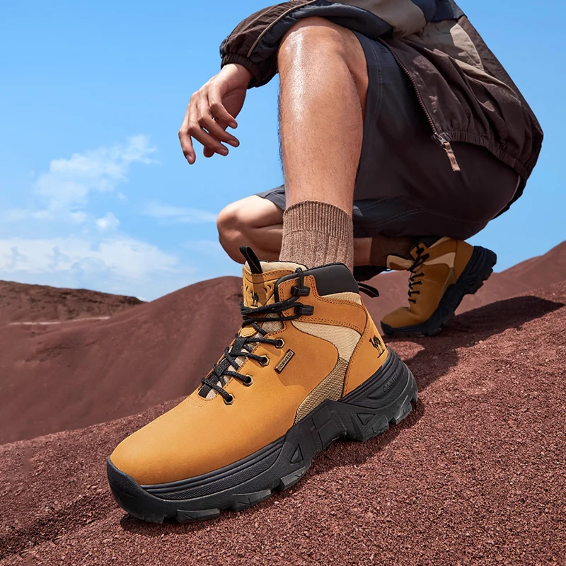 GOLDEN CAMEL Botas de inverno masculinas de sola grossa resistente