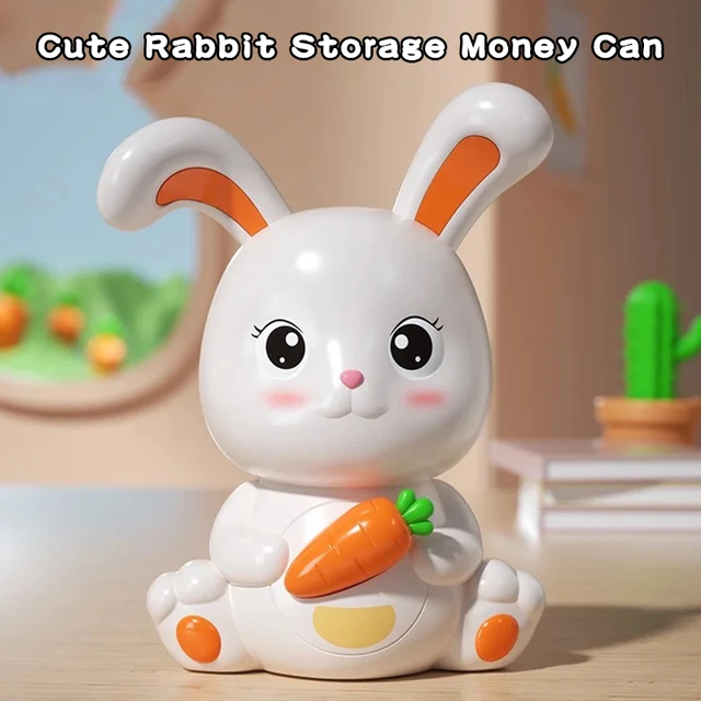 Rabbit Magic! Cute Rabbit Piggy Bank Cartoon Creative Anti-Fall Large-Capacity Piggy Bank Male and Female Baby Birthday Gifts That They Can Like Holiday and Birthday Gifts 3