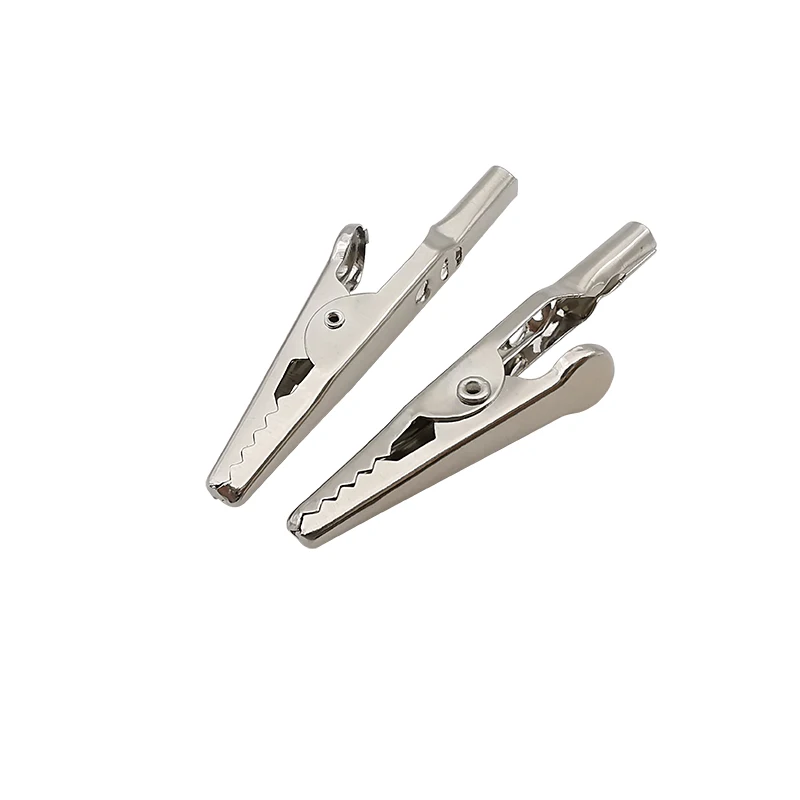 Metal Alligator Clips Connector Crocodile Electrical Test Cable Leads Testing Probe Clip Battery Clamps Length 50mm 10Pcs