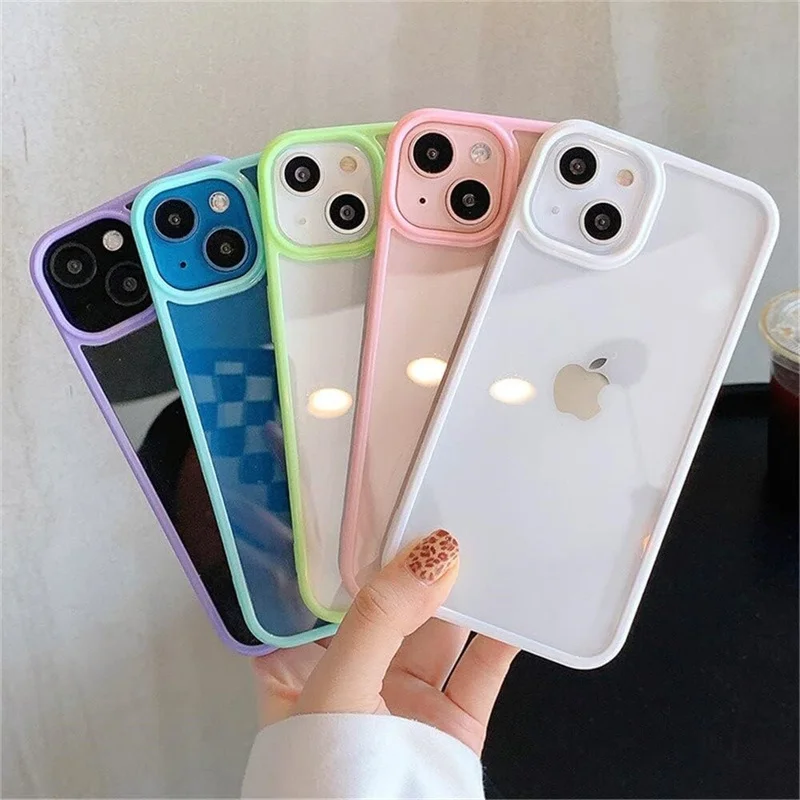 Color Transparent Shockproof Phone Case For iPhone 15 14 13 12 Mini 11 Pro Max XR X XS Max 6 6s 7 8 Plus SE Soft Back Cover Case