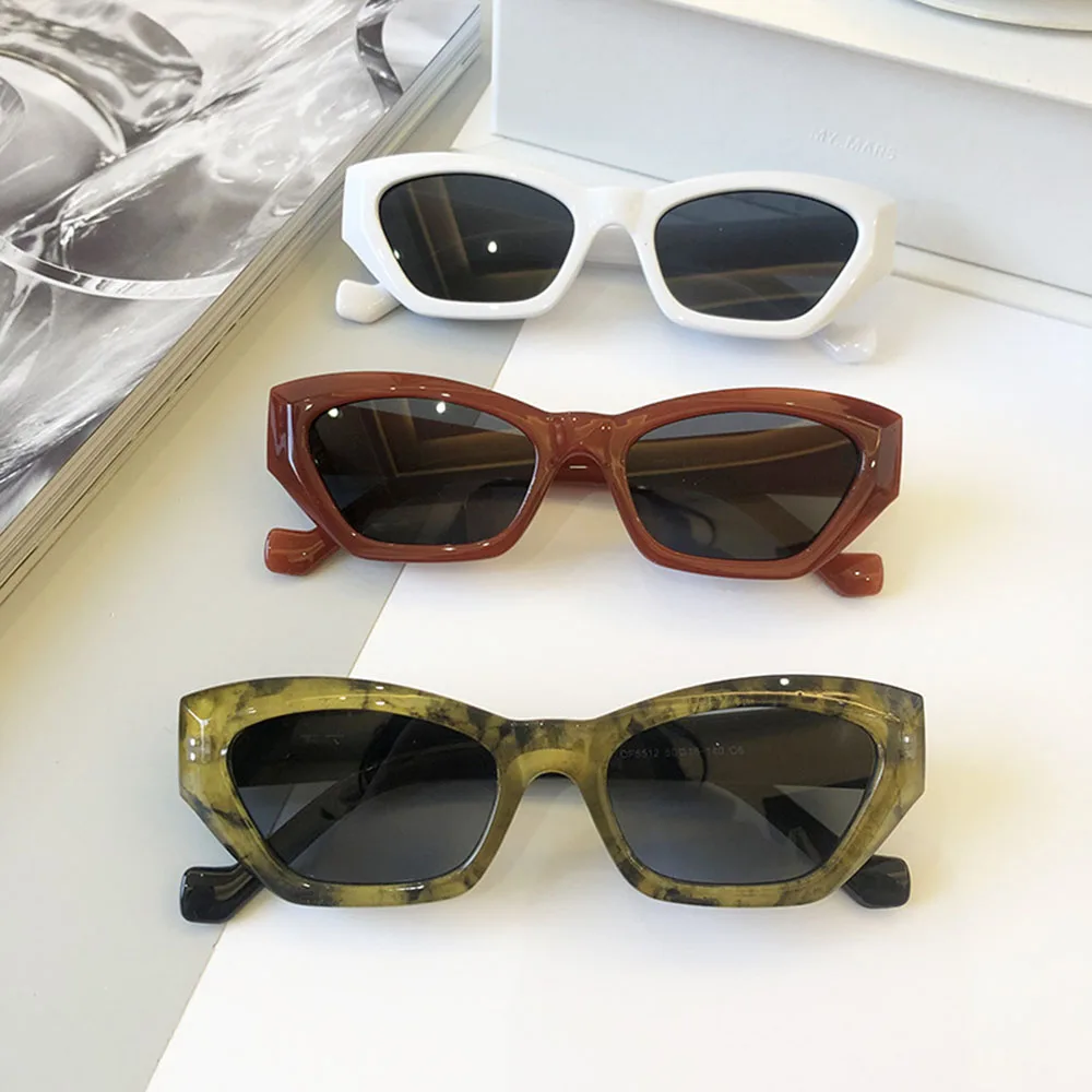 Full Frame Sunglasses Women'S Fashionable Cat Eye Sunglasses Retro Engineering Design Street Glasses Uv400 Protective Sunglasses