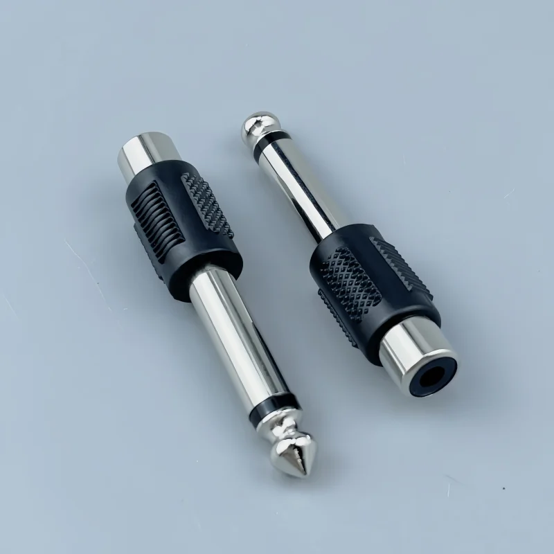6.5 Male to RCA Lotus Female AV 6.5 Mono Mixer Audio Adapter Plug for DIY FM Microphone 1/2 pcs
