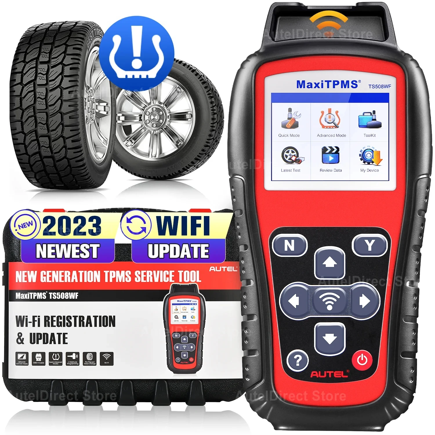 Autel MaxiTPMS TS508WF TPMS Tool Sensor Progarmming/ Relearn/ Activate, TPMS Reset, Read/Clear DTCs Upgraded of TS501 TS408 tire pressure monitor car diagnostic tool