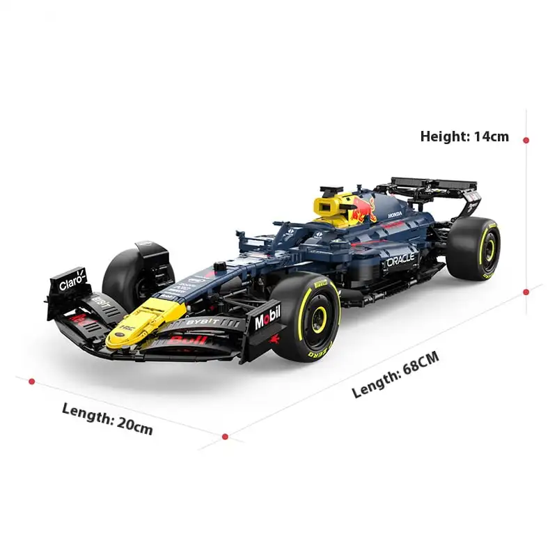 

1: 1 F1 RB19, с наклейками, строительные блоки, игрушки SuperCar, Формула 1