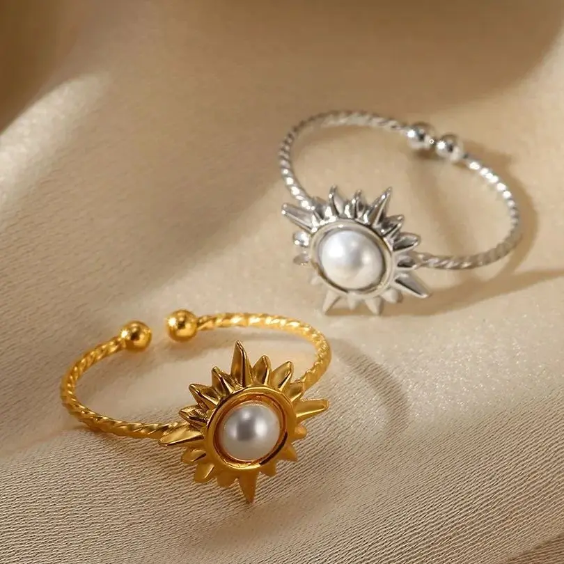 For Women Pearl Adjustable Ring Jewelry