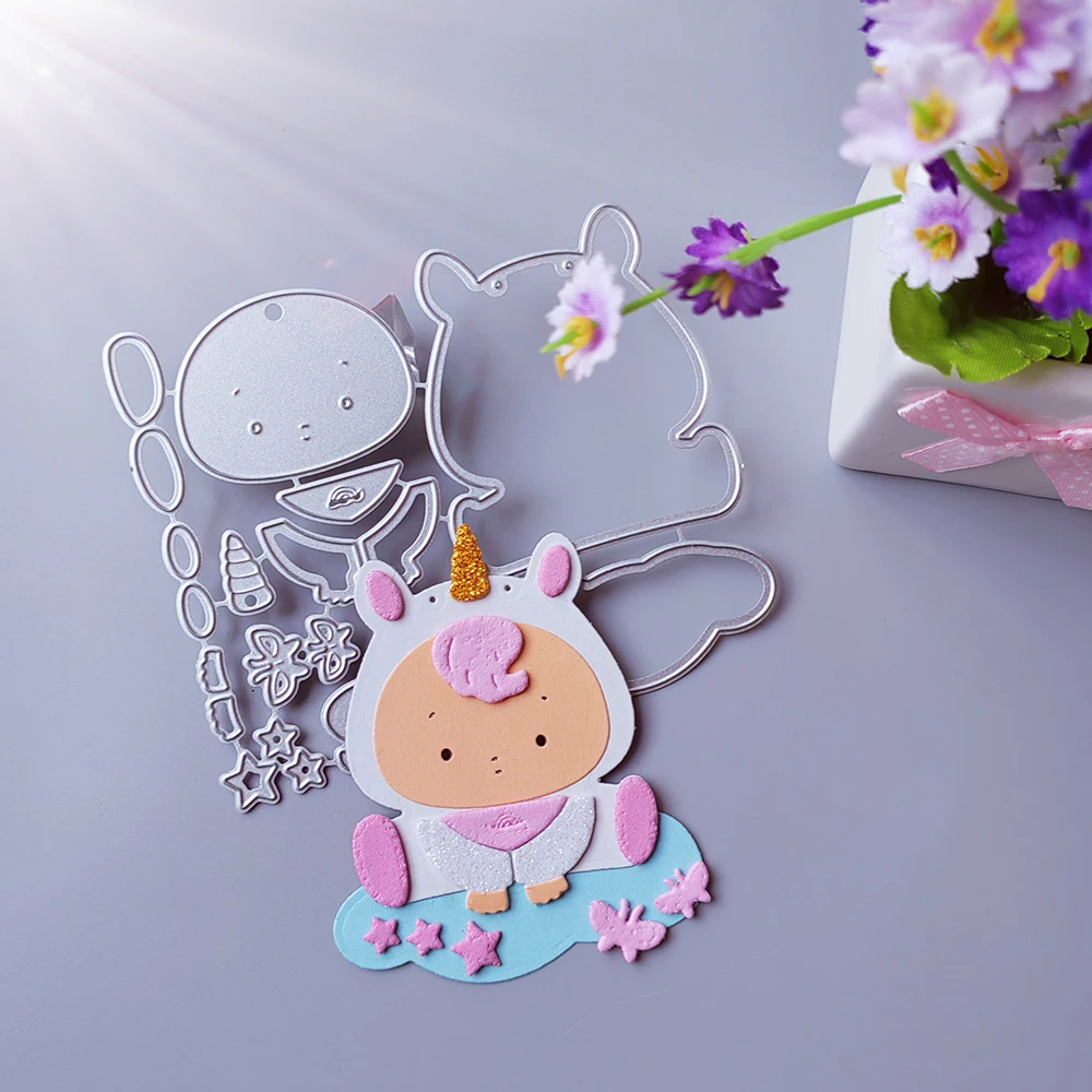 

New exquisite unicorn doll cutting dies scrapbook decoration embossed photo album decoration card making DIY crafts
