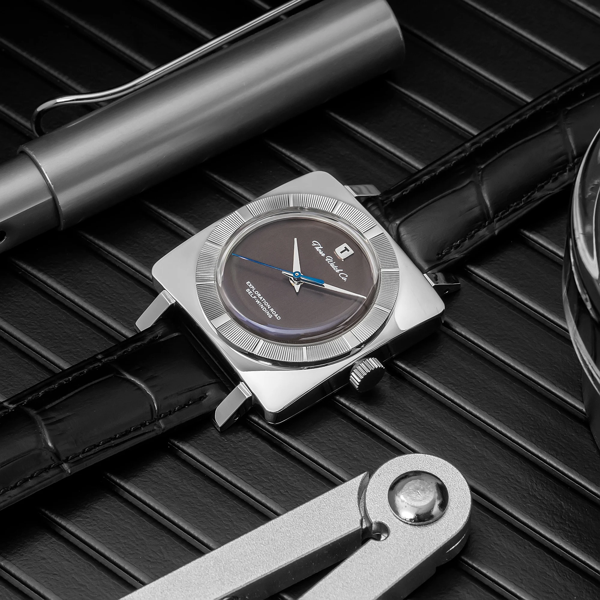 THORN T016 Automatic Mechanical Watch PT5000 Movement Sapphire Crystal 50M Waterproof Cow Leather Strap Men Women Wristwatch