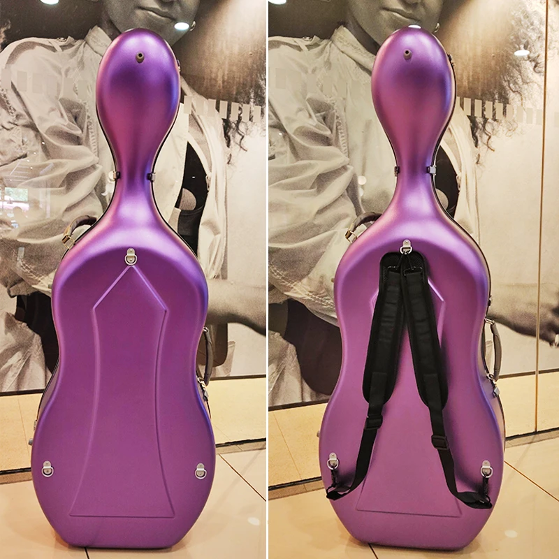 3kg ultra light carbon fiber cello box, without rollers or handles, paired with stylish colored rubber strip hard case