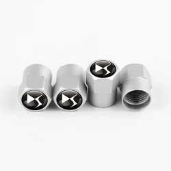 Premium Car Wheel Tire Valve Stem Caps - Sleek Black Finish (Silver - DS)