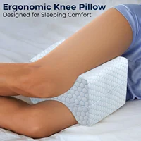 Knee Pillow for Side Sleepers with Straps, Soft Memory Foam Leg & Knee Pillow for Hip Pain, Back Pain, Knee Support Pillow