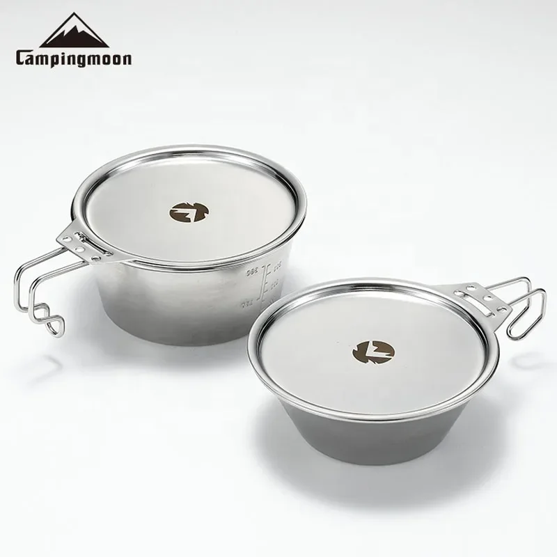 캠핑문 S-SG 13*14*2cm 스테인리스 스틸 하이킹 여행용 야외 휴대용 그릇 덮개
