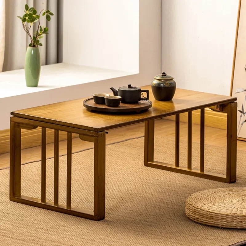 Multi-function Folding Tea Table Small Family Living Room Dining Tables New Chinese Style Bay Window Low Table Home Furniture