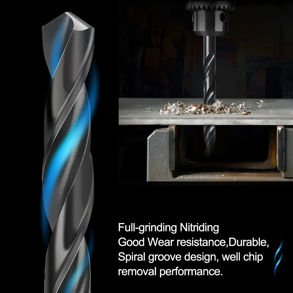 1/2pcs 1-14mm Nitride Coating HSS Twsit Drill Bit 135/118 Tip Wood Metalwoerking Drilling Hole Cutter Tools drill bit set drill bits woodworking drill bits