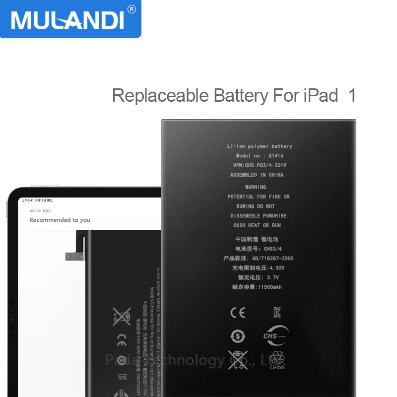 

6500mAh Laptop Battery For iPad 1 1st Generation A1315 A1219 A1337 616-0448 Tablet Replacement Batteria for iPad1 Battery +Tools