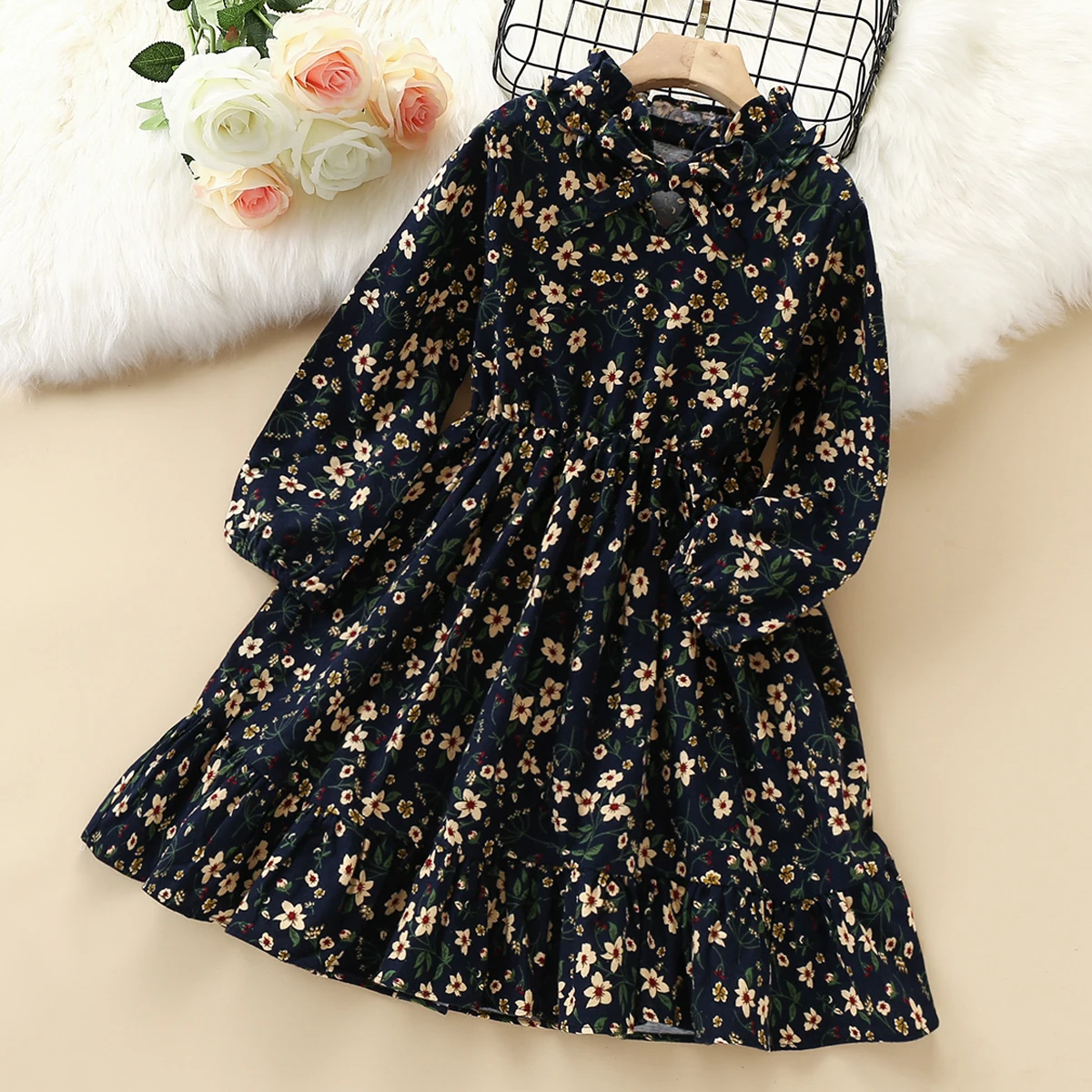 

Baby Kids Dresses for Girls Clothing Floral Spring Autumn Teenagers School Costume Dress Children Vestido 6 7 8 9 10 11 12 Years