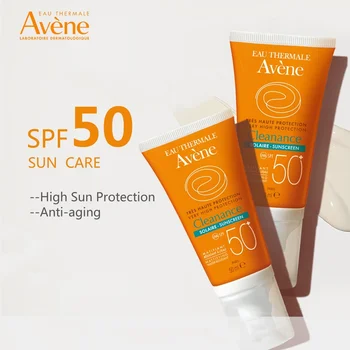 정품 Avene 페이스 선크림, 리프레싱 더블 케어 오일 및 여드름 관리, SPF50 + 자외선 차단, 여드름 피부 오일 50ml
