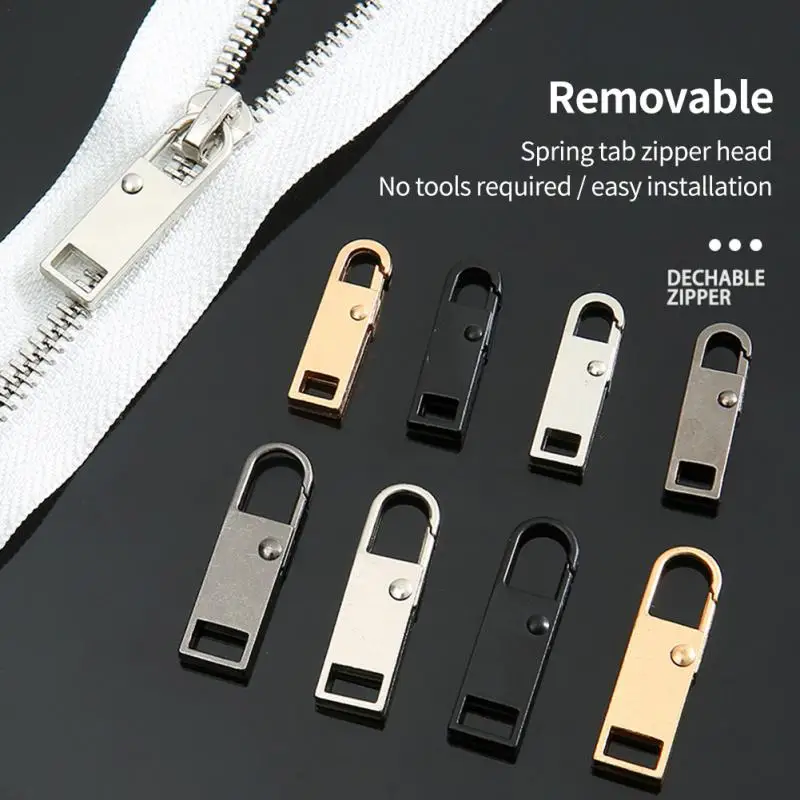 1Pair Zinc Alloy Zipper Pulls Tab Replacement Luggage Zipper Pull Extension  Backpack Cloths Zippers Tag Handle Mend Fixer Repair