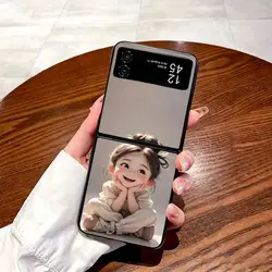 Cartoon Girl Design Phone Cover Case - Galaxy Z Flip 5G (Mix01)