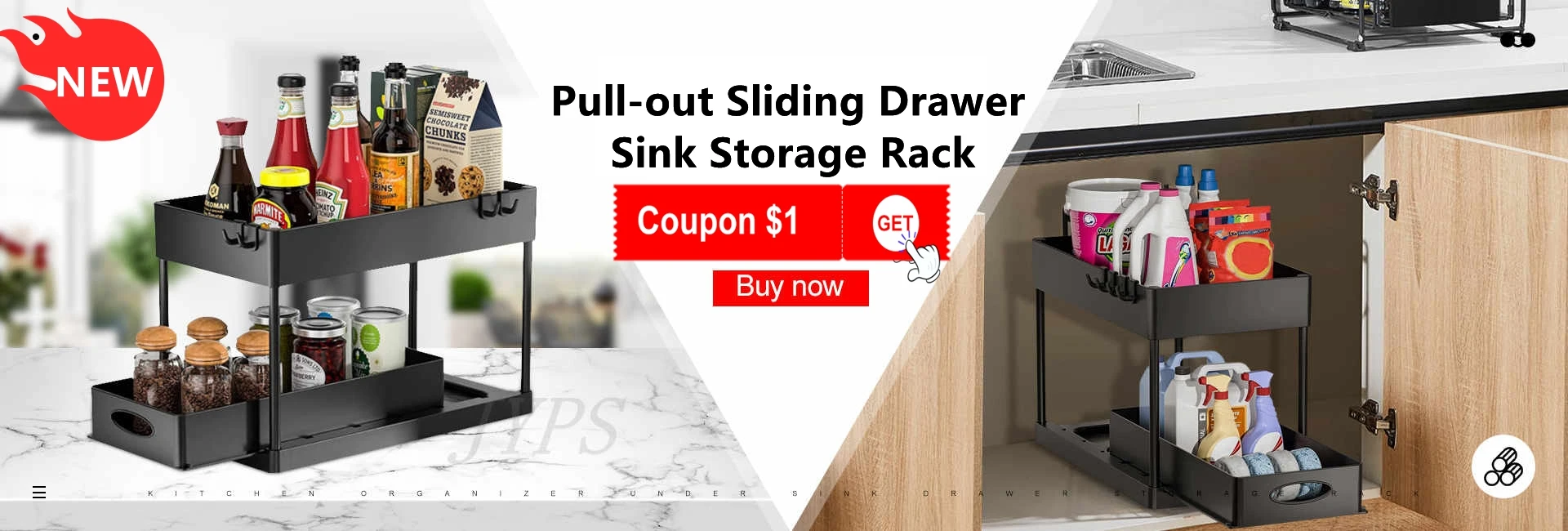 Under Sink Storage Organizer 2 Tier Drawer Multipurpose Rack Cabinet Under  Sink – HeyHouseCart