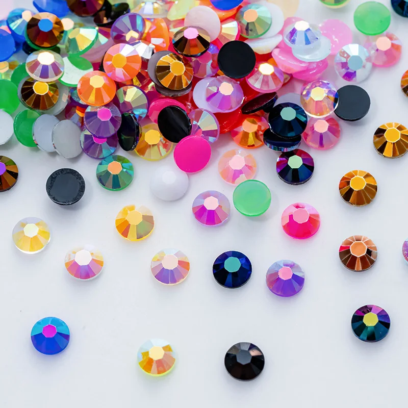 Jelly AB 24 Colors Resin Strass 3mm/4mm/5mm Flatback Glitter Rhinestones Bedazzling Kit DIY 3D Art Decoration Crafting Supplies 5