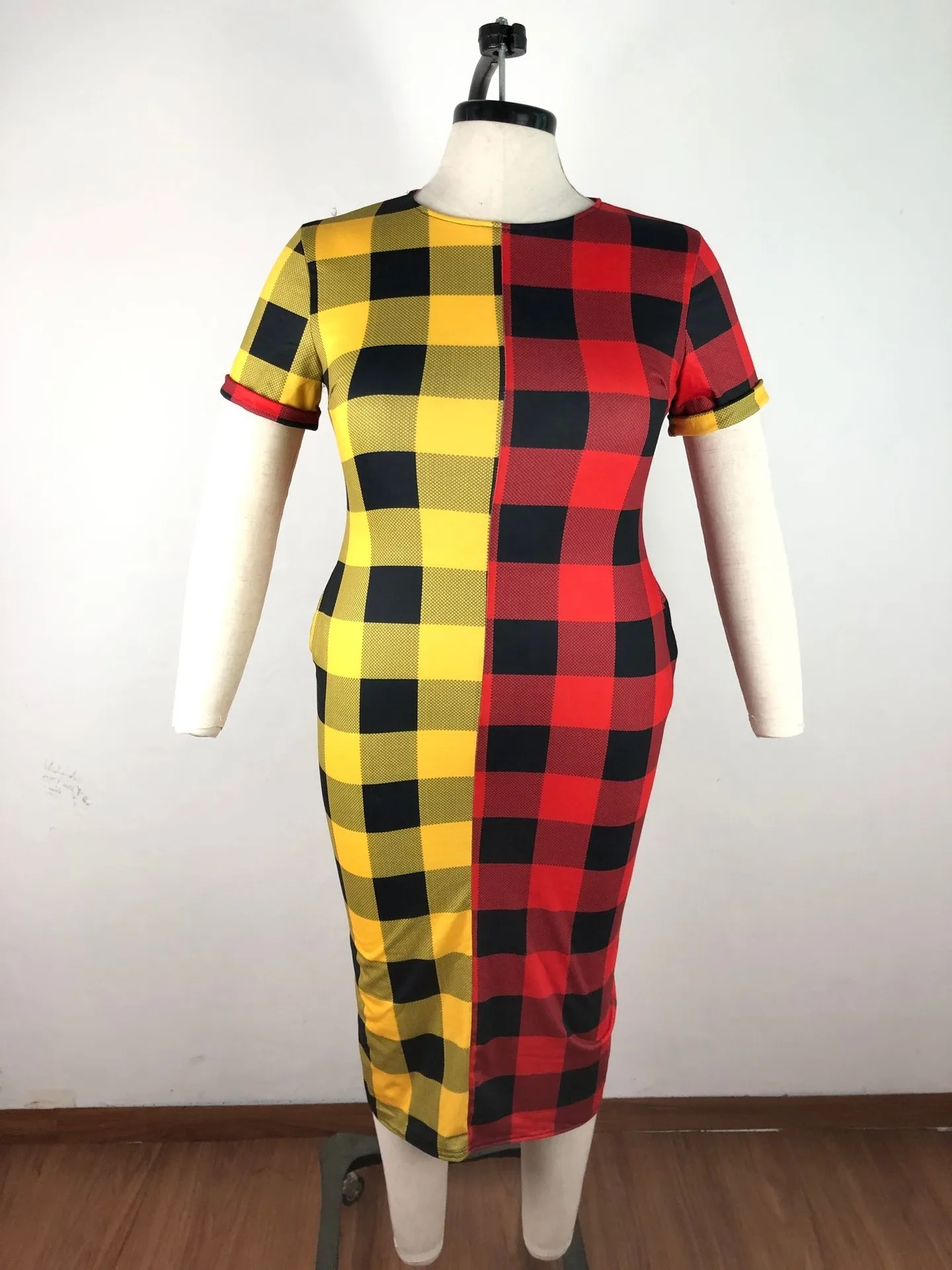 Plus Size Elegant Dress For Chubby Women Plaid Party Dress 2022 Fall Patchwork Robe Female Luxury Designer Gown Fashion Outfit