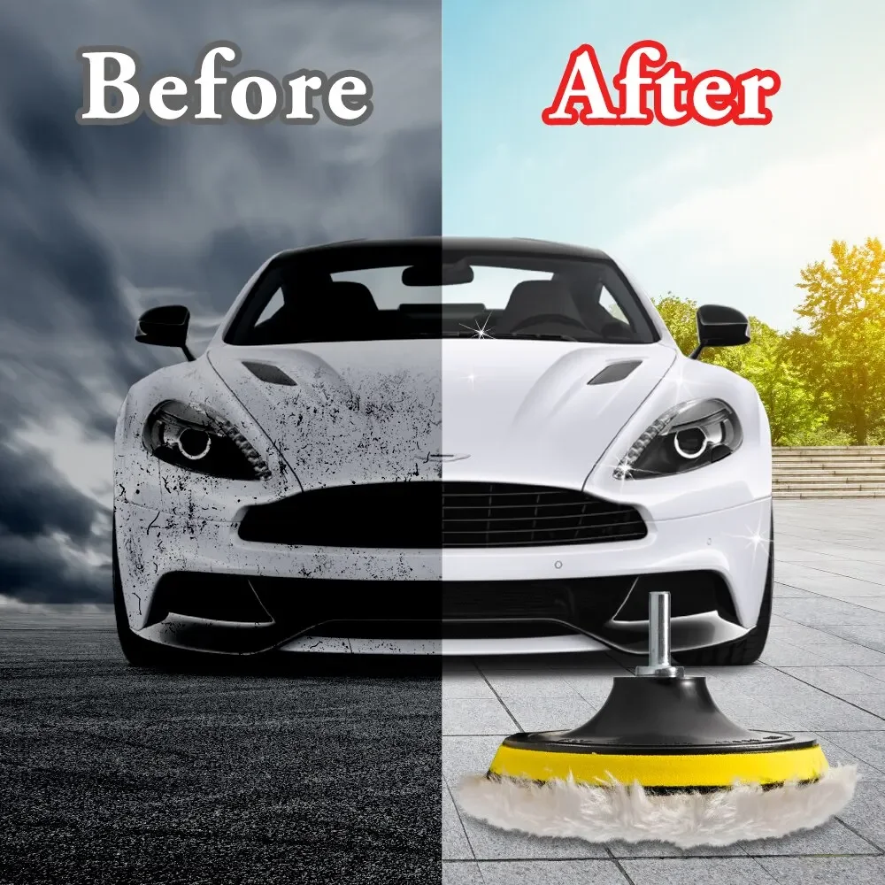 Car Polishing Pad 3 Inch Wool Wheel Waxing Sponge 5Pcs