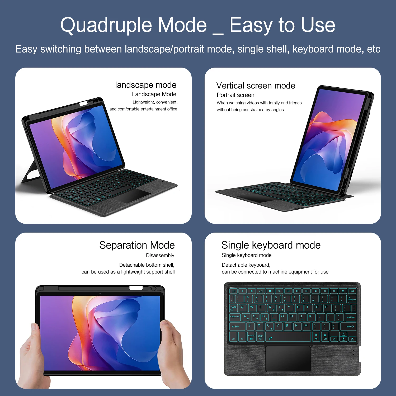 AJIUYU Removable Smart Trackpad Magic Keyboard Case