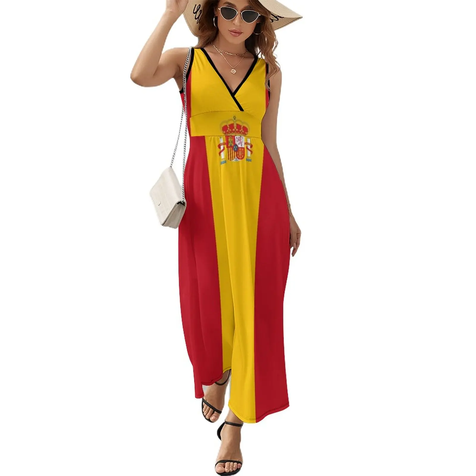 

Flag of Spain Bandera de espaa Sleeveless Dress luxury woman party dress women's evening dresses elegant dress
