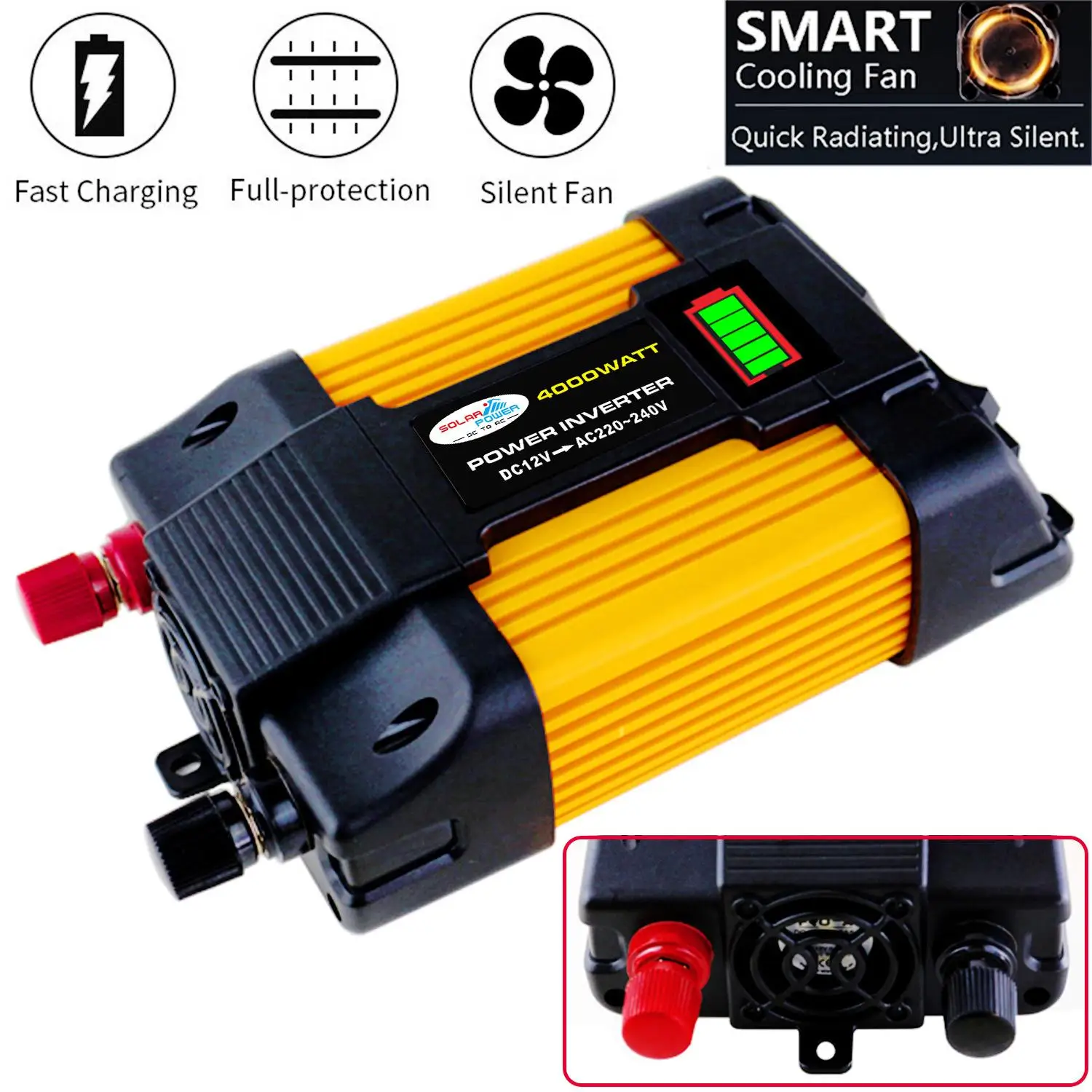 DC 12V to AC 110/220V Car Inverter 4000W/6000W LED Display Multifunction Dual USB Power Converter Voltage Adapter Transformer