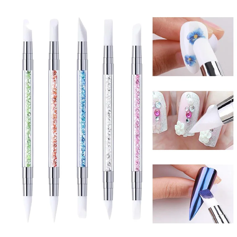 Wholesale Double Head Silicone Nail Art Sculpture Pen Brushes(Head